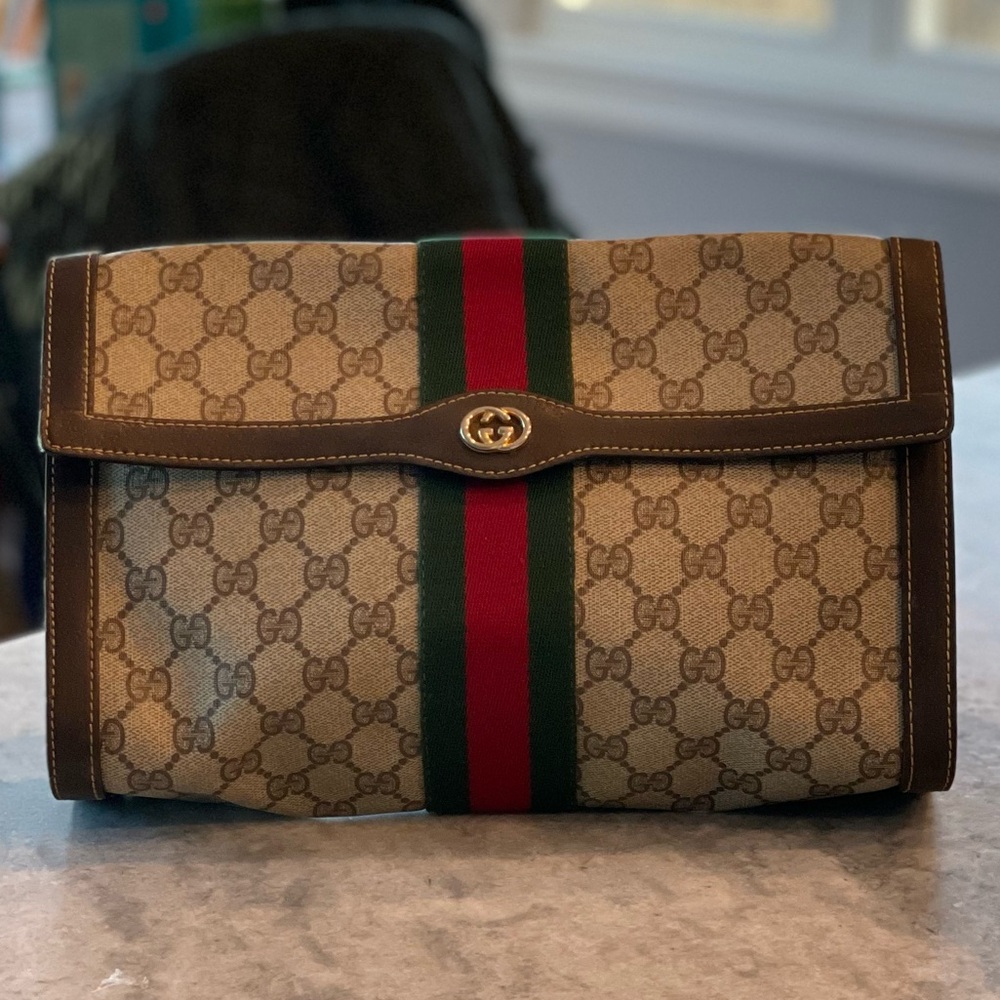 Vintage Gucci Brown Clutch Bag